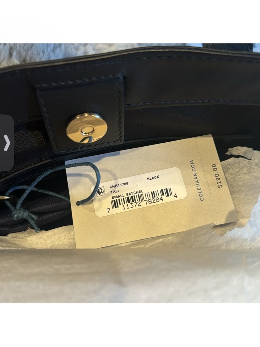 Cole Haan Black Leather Tote with Detachable Strap - Picture 3 of 8